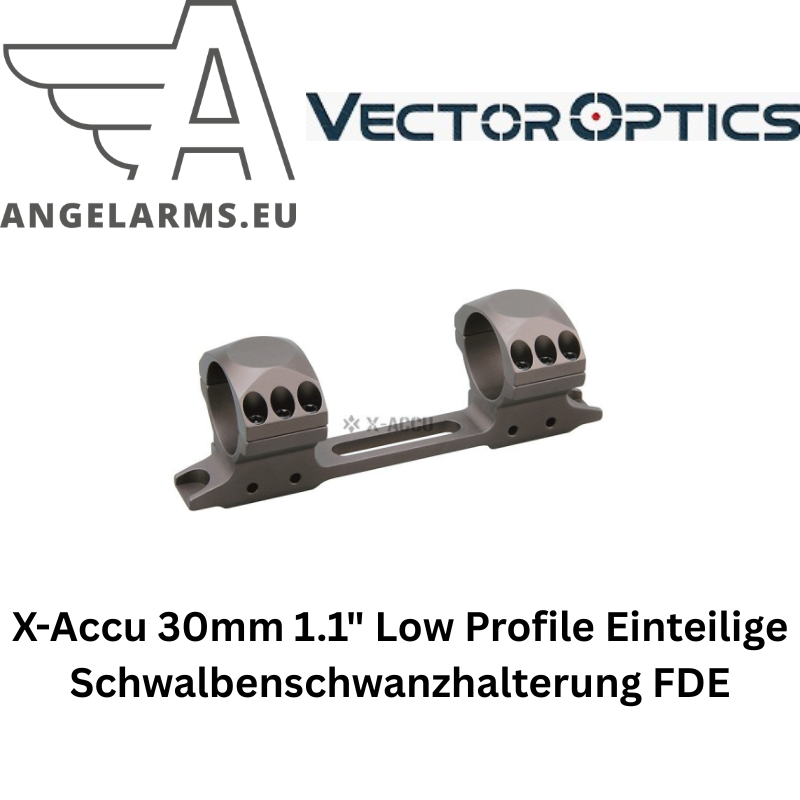 X-Accu 30mm 1.1" Low Profile Einteilige Schwalbenschwanzhalterung FDE www.angelarms.eu – Bild 2