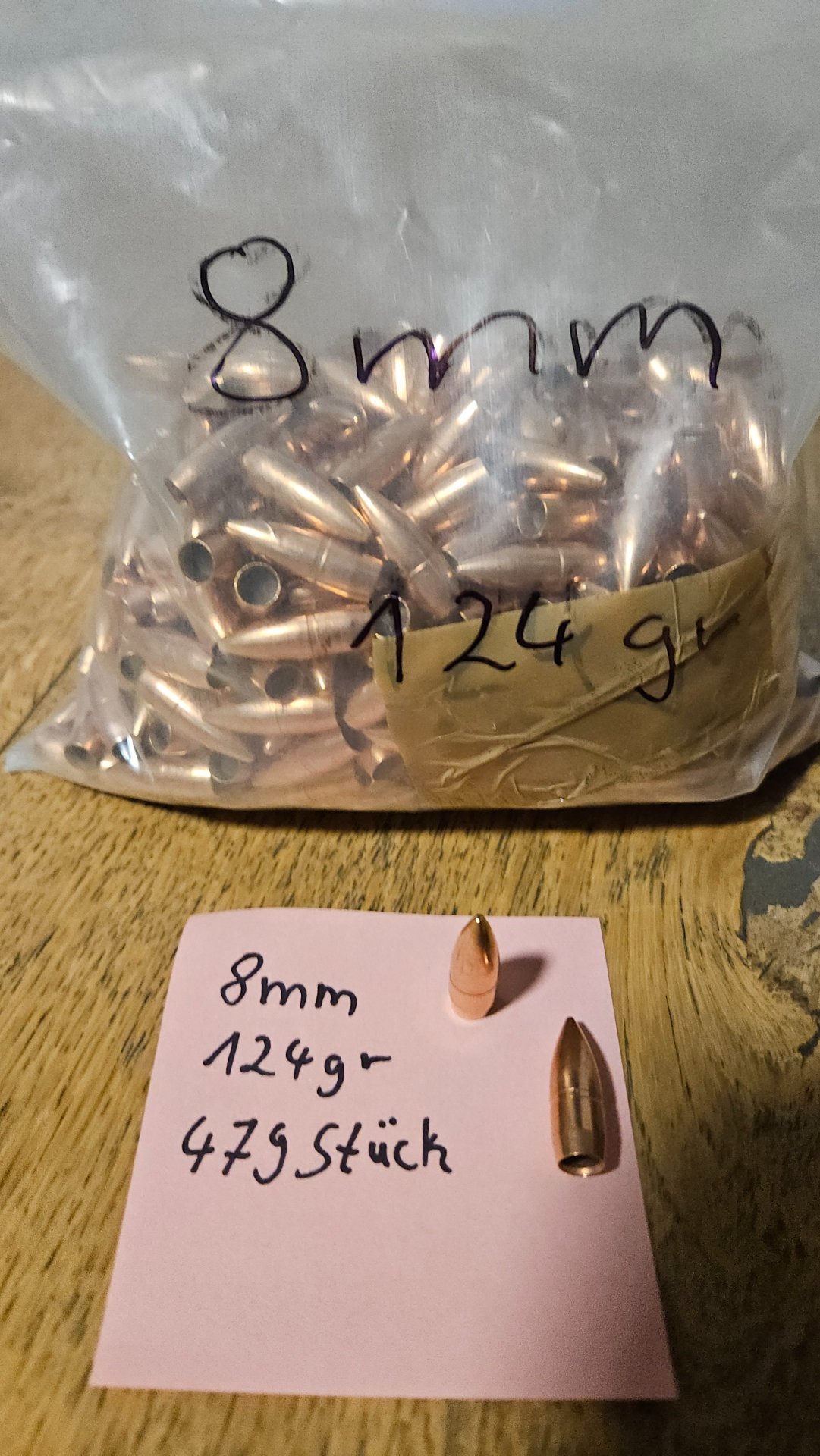 Matchgeschosse 8mm 124gr. 479 Stück – Bild 1