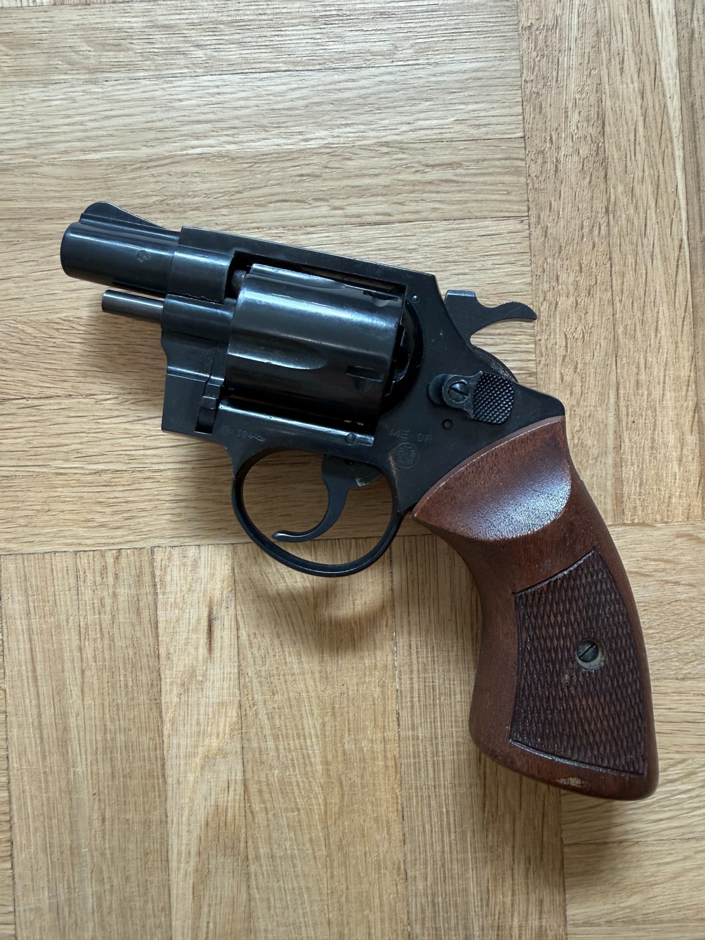 ME 9R - 9mm R. Knall - PTB 203/2 - Holzgriffschalen – Bild 1