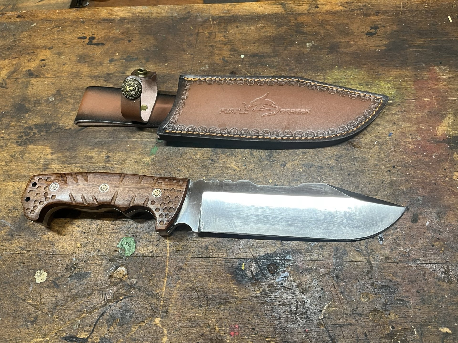 seltenes großes schweres Outdoor Knive Gebrauchsmesser/Waldmesser Bushcraft Prepper Automesser – Bild 3