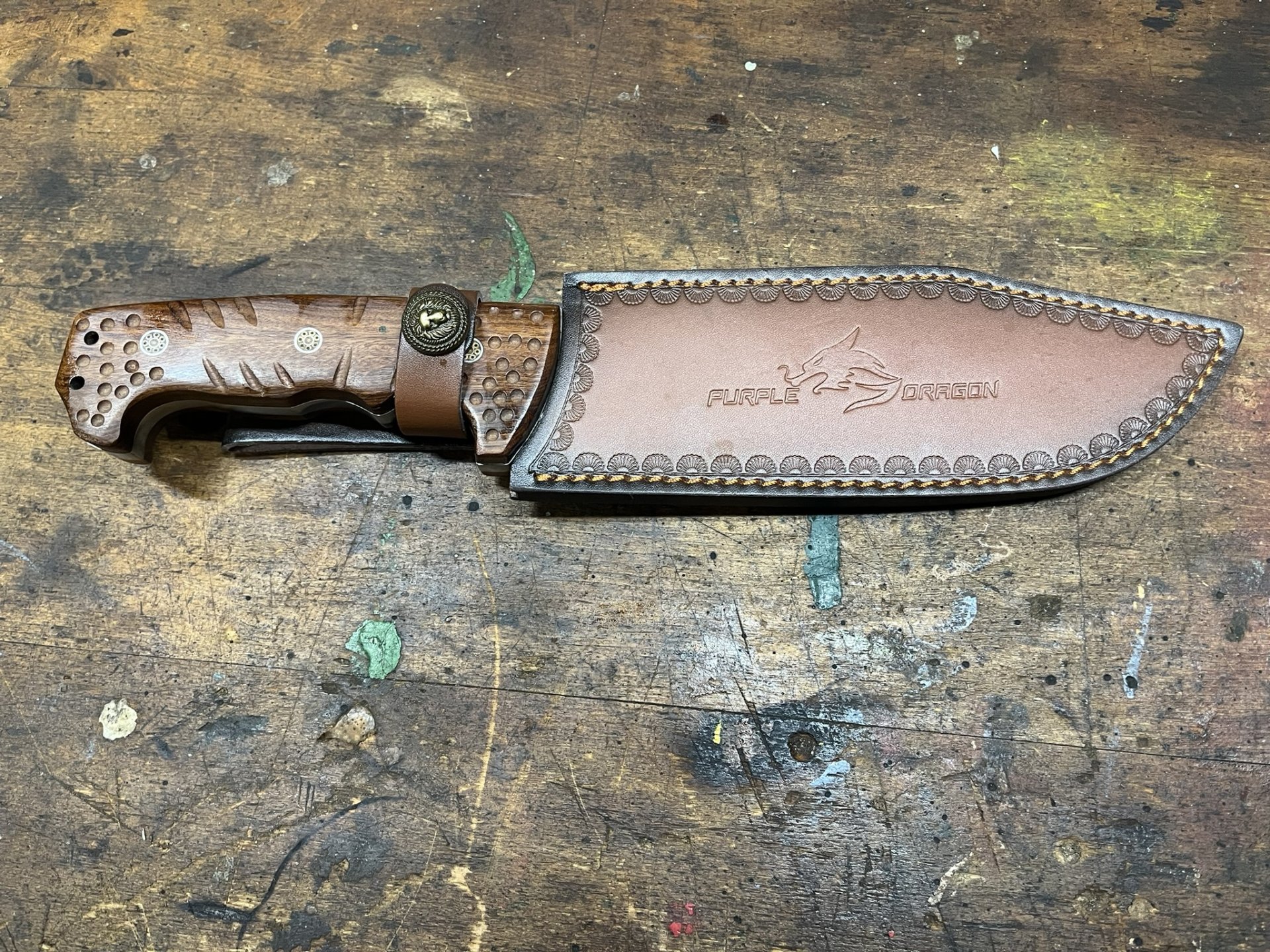seltenes großes schweres Outdoor Knive Gebrauchsmesser/Waldmesser Bushcraft Prepper Automesser – Bild 1
