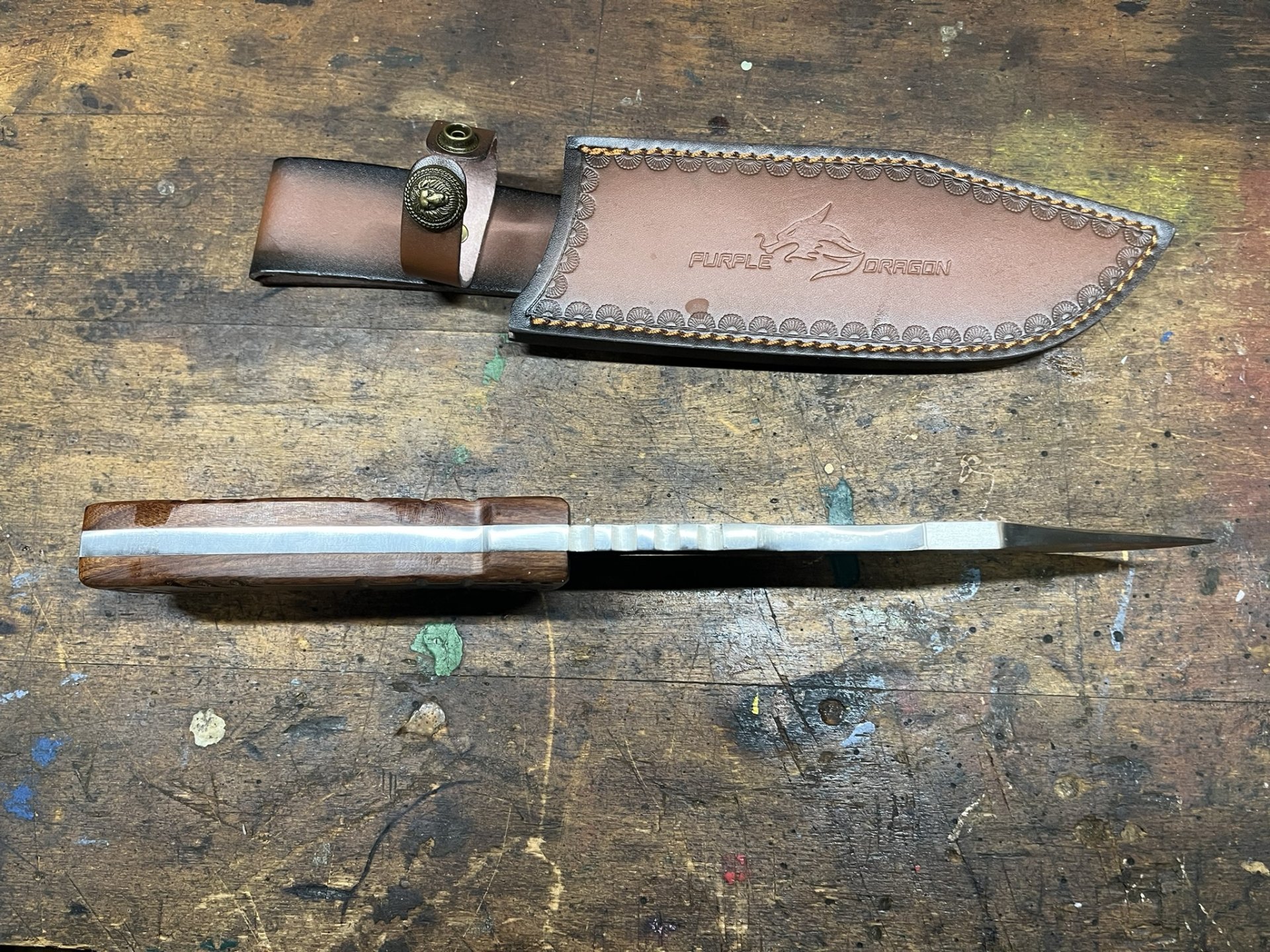 seltenes großes schweres Outdoor Knive Gebrauchsmesser/Waldmesser Bushcraft Prepper Automesser – Bild 4