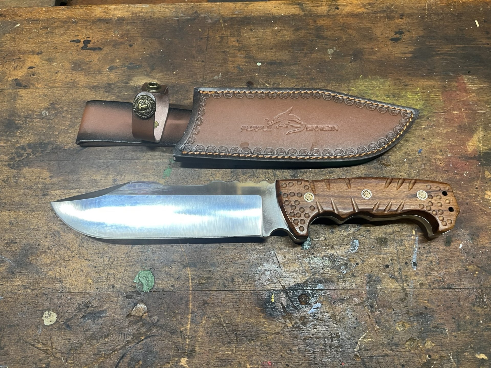 seltenes großes schweres Outdoor Knive Gebrauchsmesser/Waldmesser Bushcraft Prepper Automesser – Bild 2