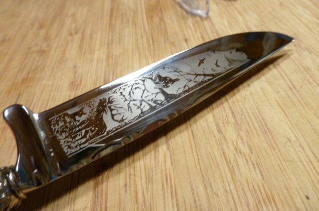 Knicker oder Nicker - Hersteller BRAUN Gravur, Medaille, Hirschgriff ....... – Bild 4