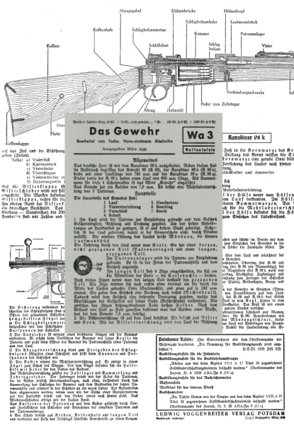 Nachdruck Taschenkarte Wehrmacht Karabiner 98k – Bild 1