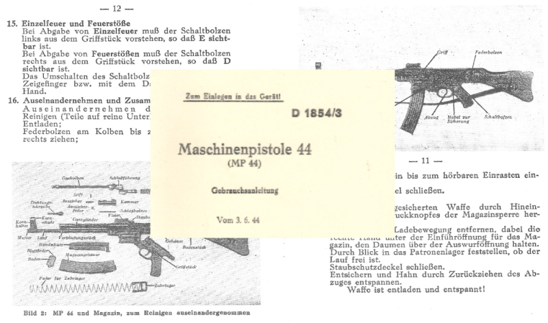 Nachdruck Wehrmacht Bedienungsanleitung Sturmgewehr / MP 44 – Bild 1
