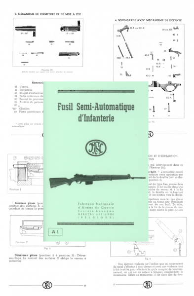 Nachdruck Belgische Bedienungsanleitung zum FN Selbstlade-Gewehr SAFN 49 – Bild 1