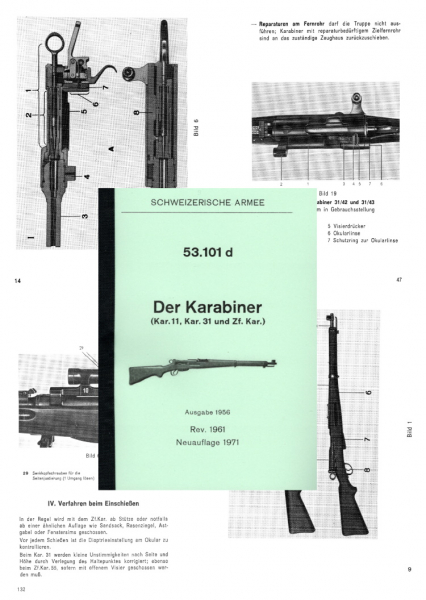 Nachdruck schweizer Dienstvorschrift für Karabiner K31, K11 und Zielfernrohr-Karabiner 55 – Bild 1