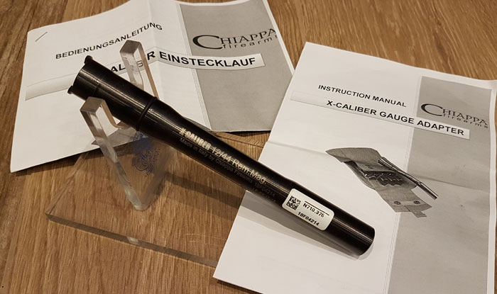 @ Einstecklauf Kal. 12 auf .45 ACP Chiappa X-Caliber Reduzierlauf Fangschuss Training @ .45 Auto – Bild 1