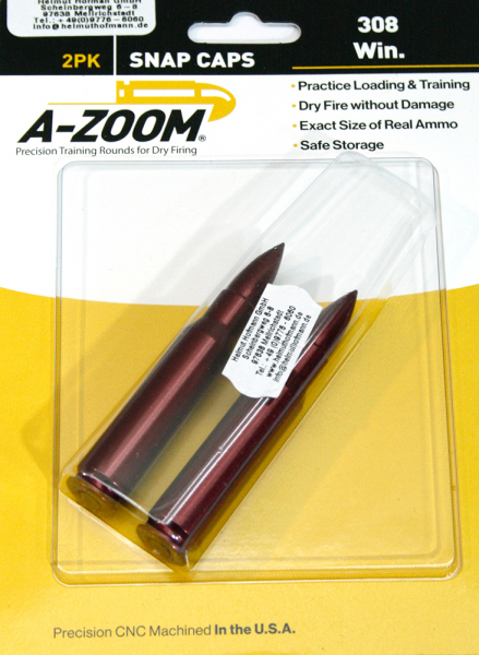 A-ZOOM Pufferpatronen Exerzierpatronen .308 Winchester Jagdkurs Jägerprüfung 2 Pack ROT ALU #12228 – Bild 1