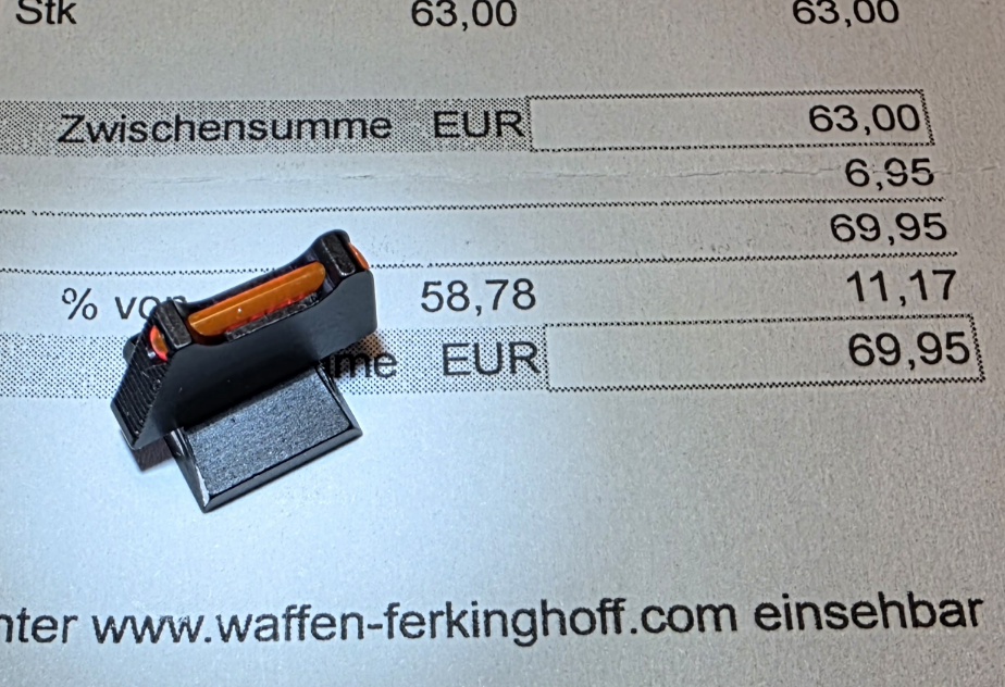 Desert Eagle XIX , Visierkorn Fiber rot 11mm – Bild 1