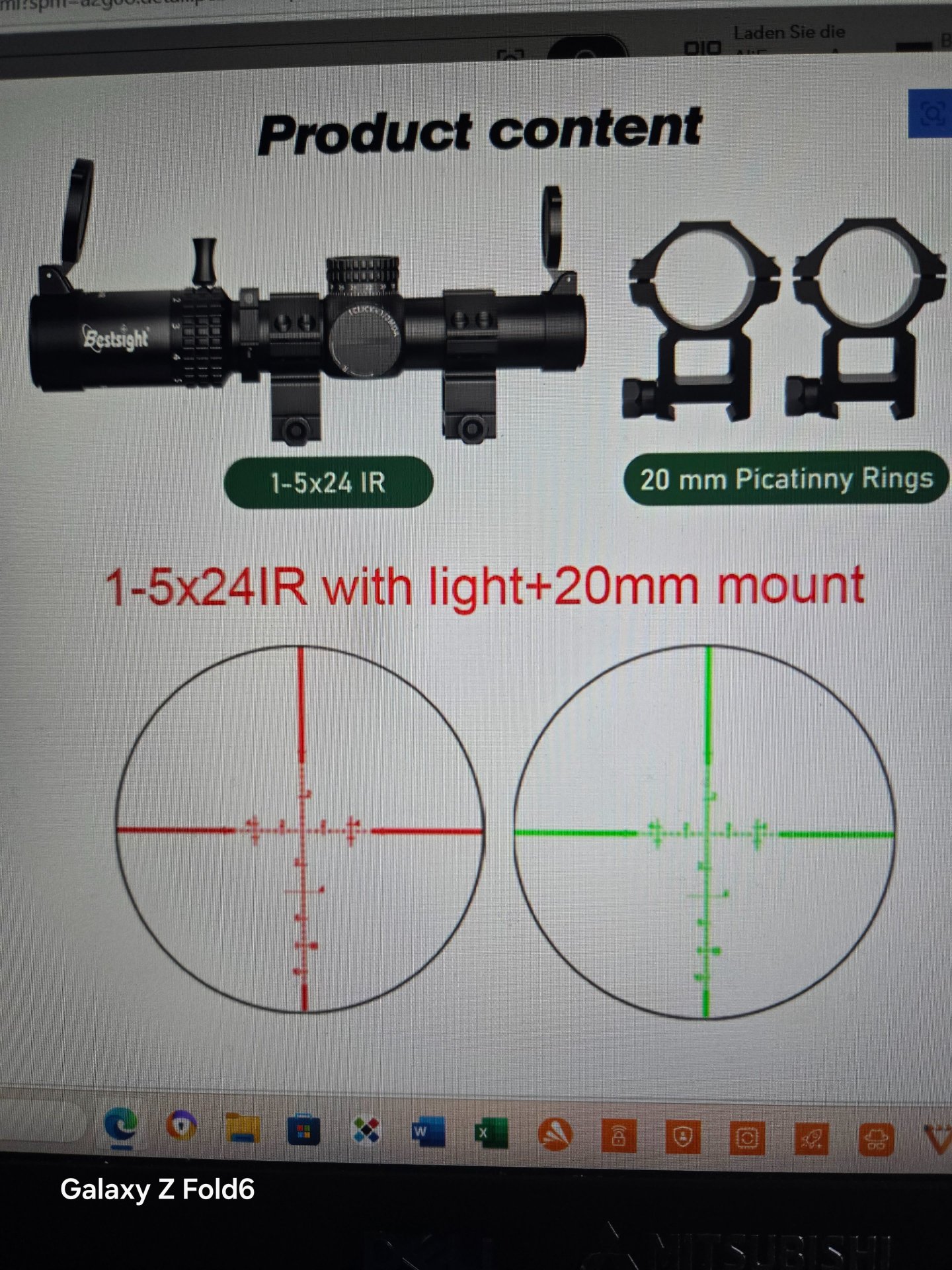 Bestsight 1-5x24 kompaktes Zielfernrohr ( 23 cm) für Sport, Airsoft und , Luftgewehr, Ziel-Visier, – Bild 6
