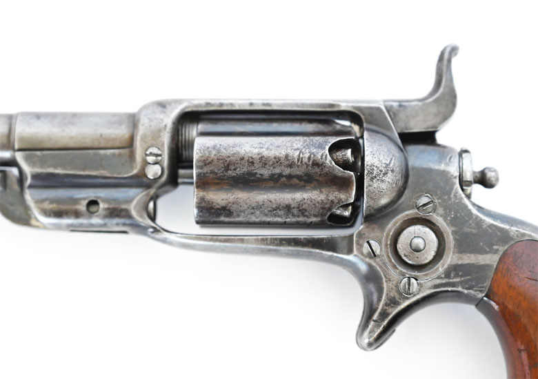 Perkussionsrevolver Adless Colt Model 1855 Side Hammer Pocket, Kaliber .31, Sammlerwaffe Originalzu. – Bild 4