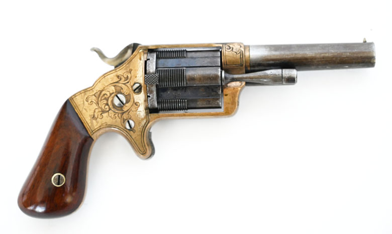 Revolver Slocum Side Loading Revolver, Kaliber .32Rimfire, Sammlerwaffe im Originalzustand,1863-1864 – Bild 1