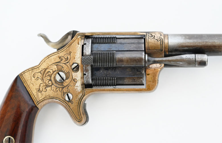 Revolver Slocum Side Loading Revolver, Kaliber .32Rimfire, Sammlerwaffe im Originalzustand,1863-1864 – Bild 4