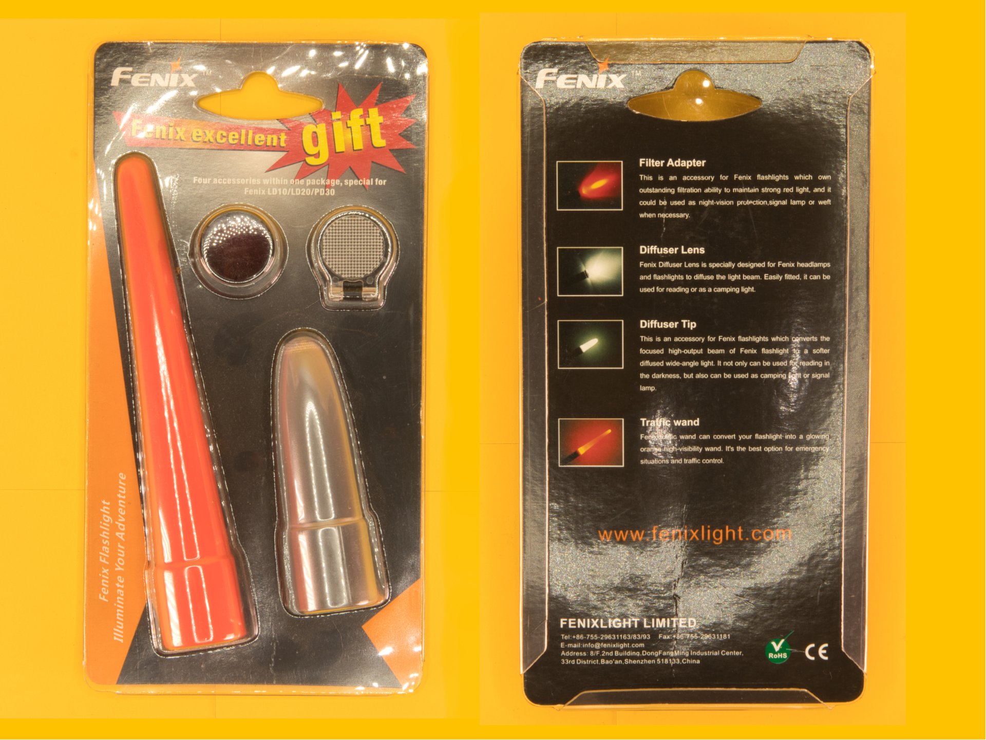 Fenix Diffuser Set Warnaufsatz für Fenix Tschenlampen LD10, LD20, PD30 – Bild 1