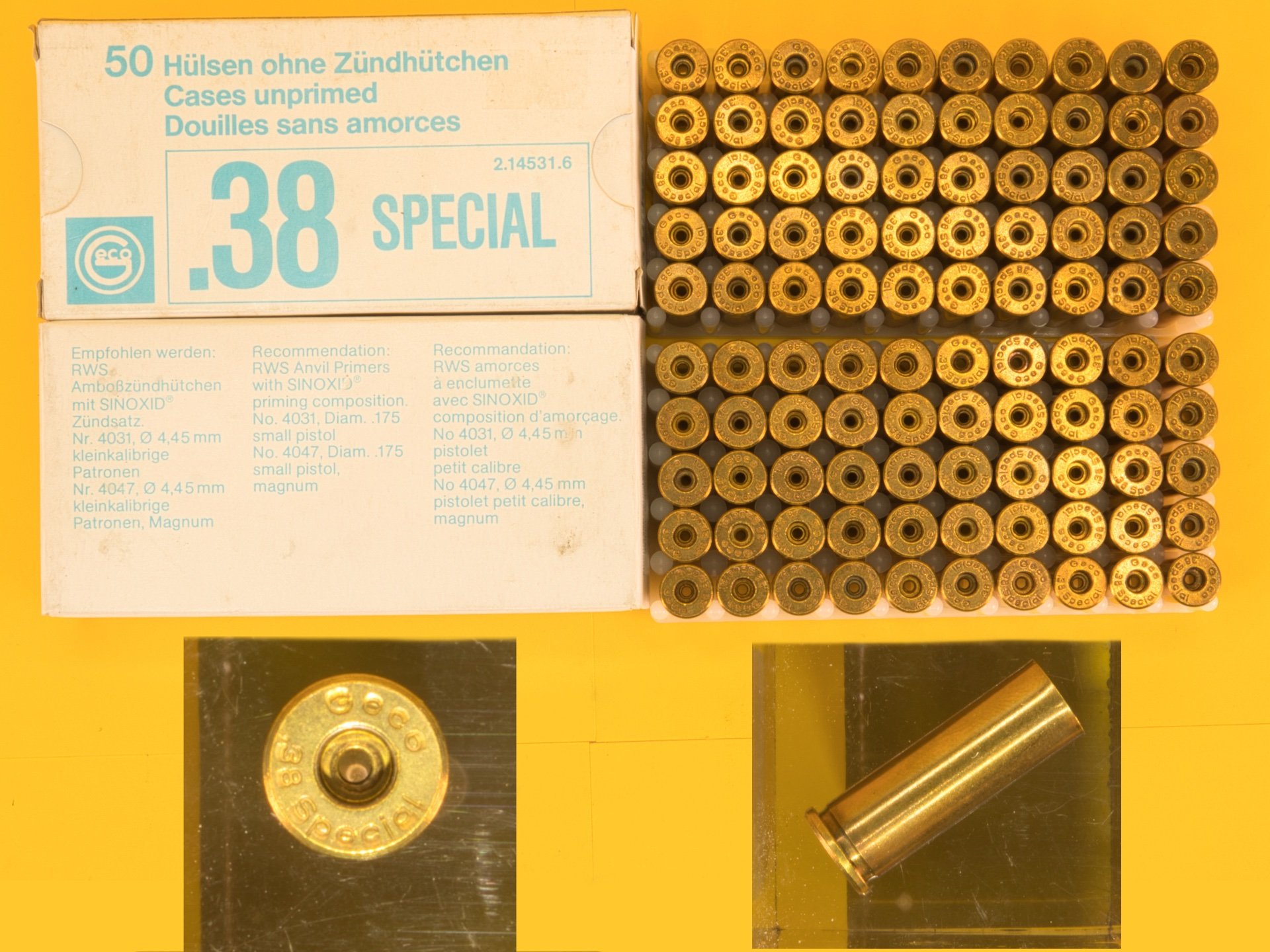 100 Hülsen Kaliber .38 Spezial von GECO – Bild 1