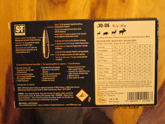 ++ RWS Speed Tip Professional - 30-06 - 10,7g / 165gr - 80 Schuss - no Blaser Barnes Sauer - NEU !!! – Bild 3