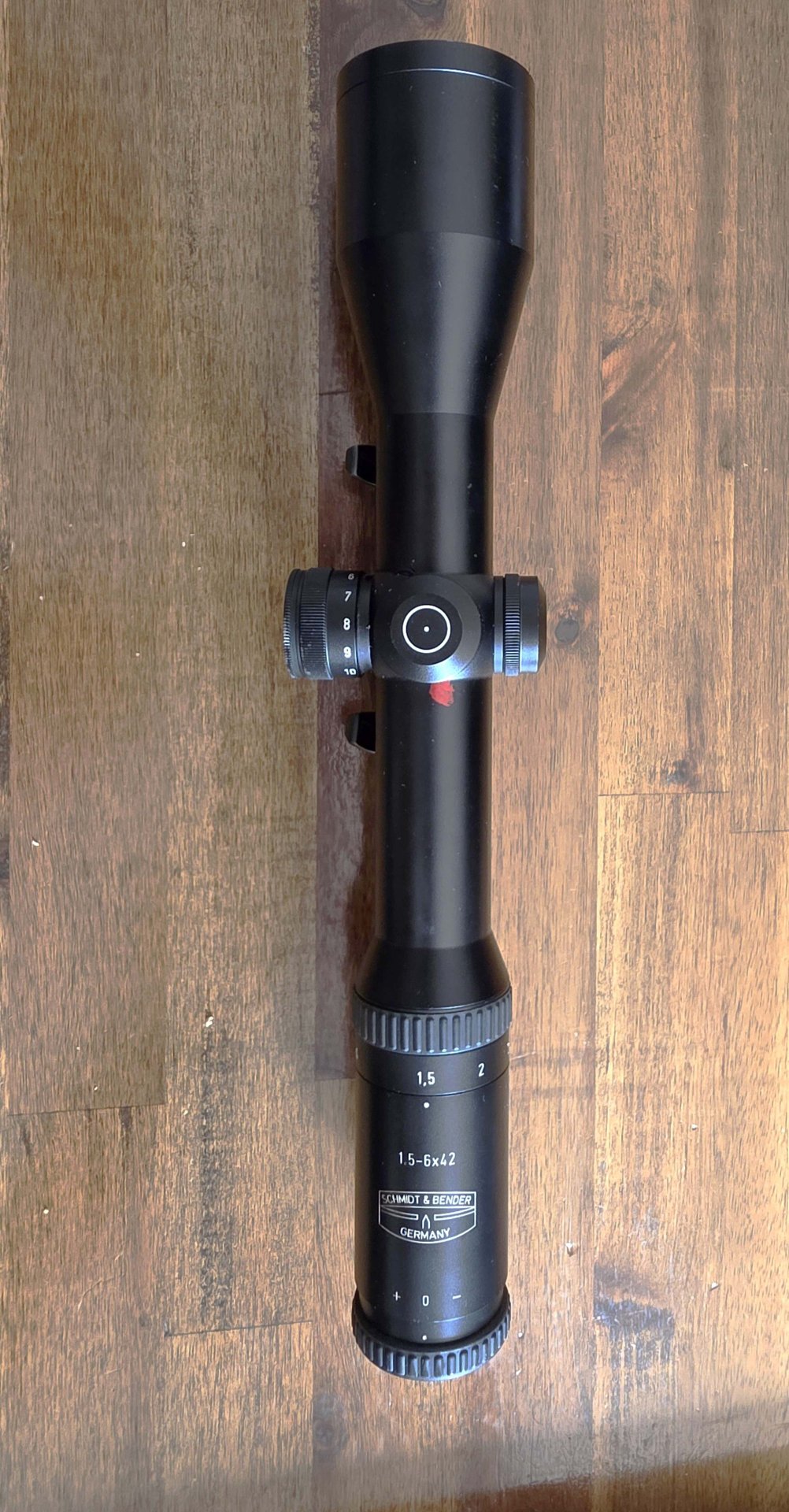 Drückjagd Optik Schmidt&Bender 1,5-6x42 mit Leuchtpunkt auf Blaser Sattelmontage – Bild 1