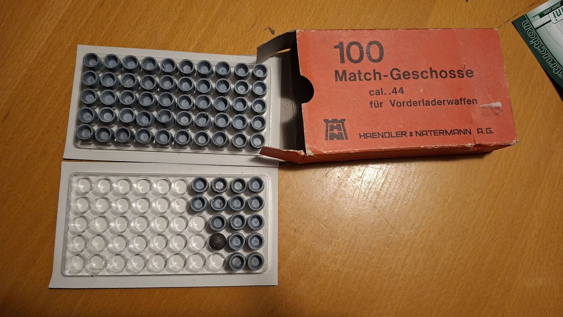 Vorderlader-Matchgeschosse cal 44 Haendler-Nattermann – Bild 1