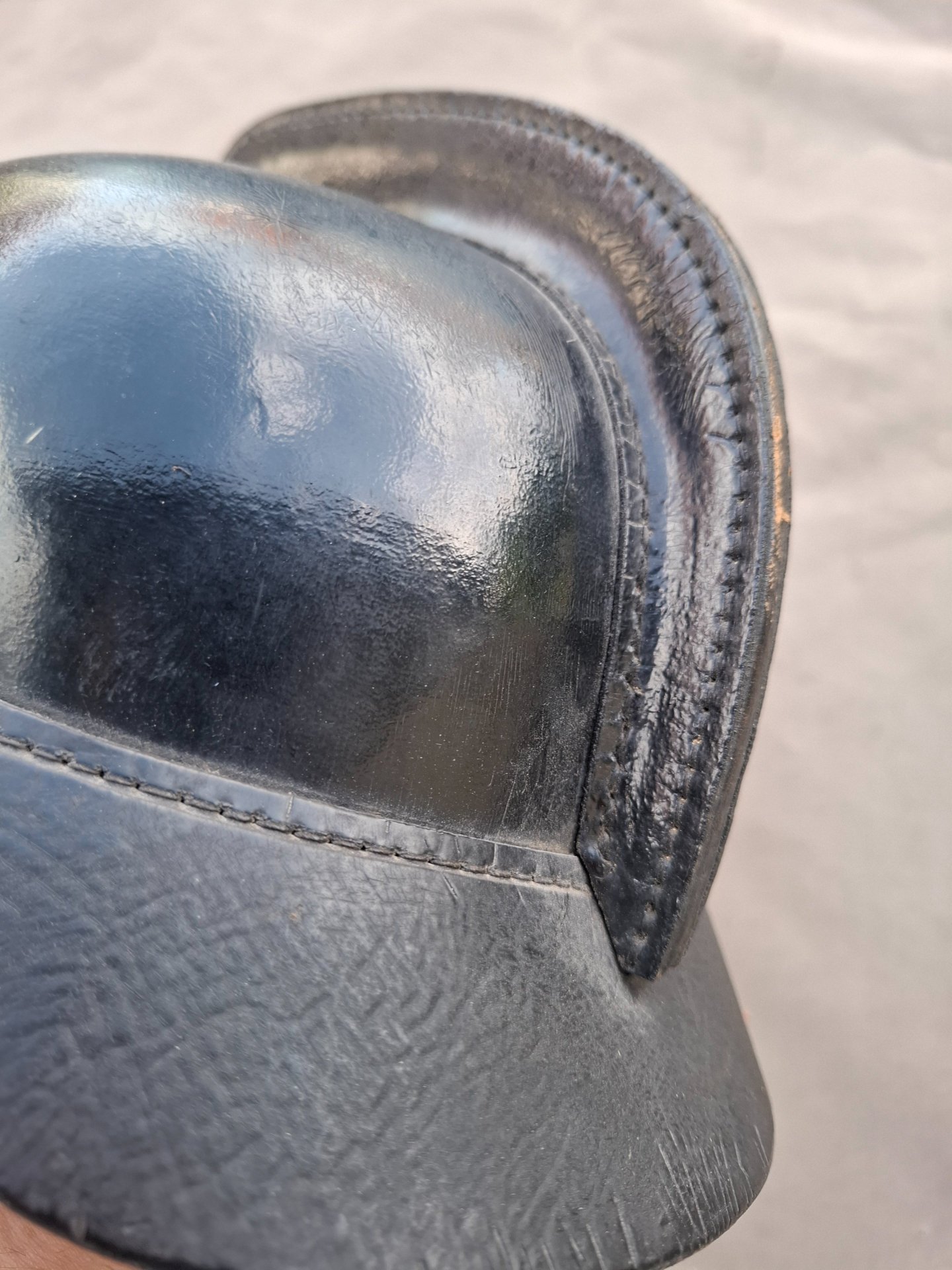 Sachsen Lederhelm Pickelhaube Stahlhelm Feuerwehr – Bild 6