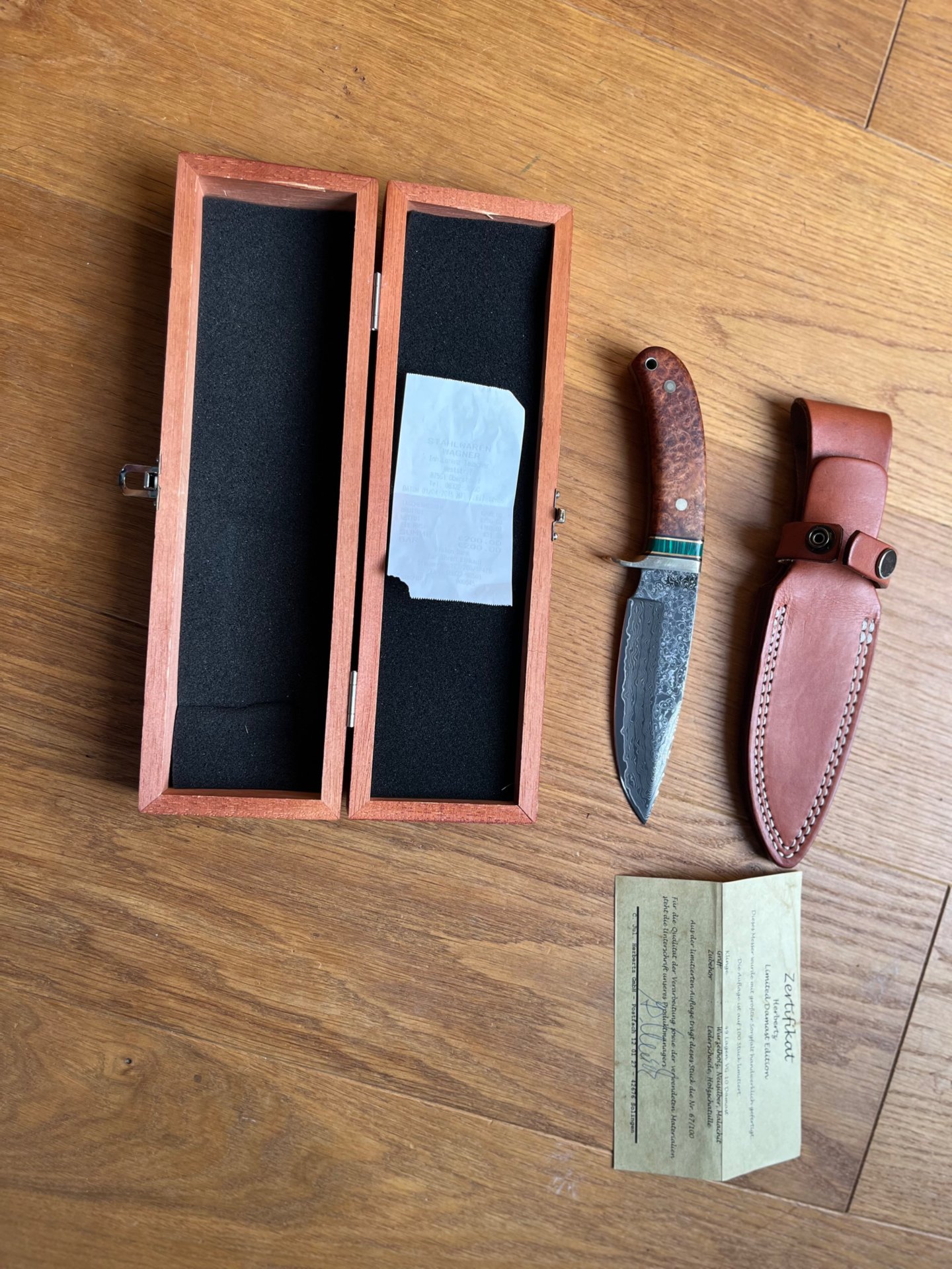 Jagdmesser Solingen Japanischer VG-10 Damast stahl nr 67 von 100 – Bild 4