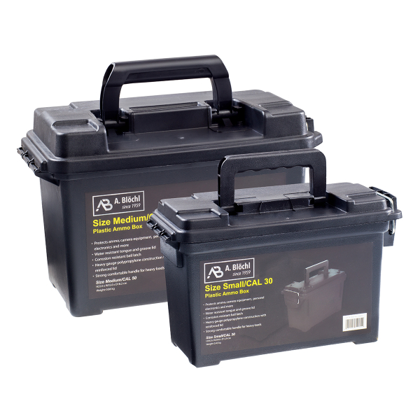 Munitionskiste Set Gr. 1+2 abschliessbar schlagfester Kunststoff – SCHWARZ - Patronenbox Ammo – Bild 1