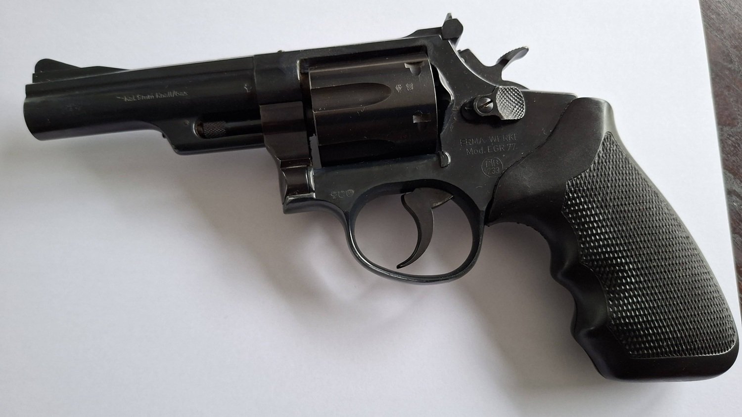ERMA-Werke Revolver Mod. EGR 77 PTB233 9mm Made in W.-Germany - Gummigriffschalen Lauflänge 4 Zoll – Bild 1