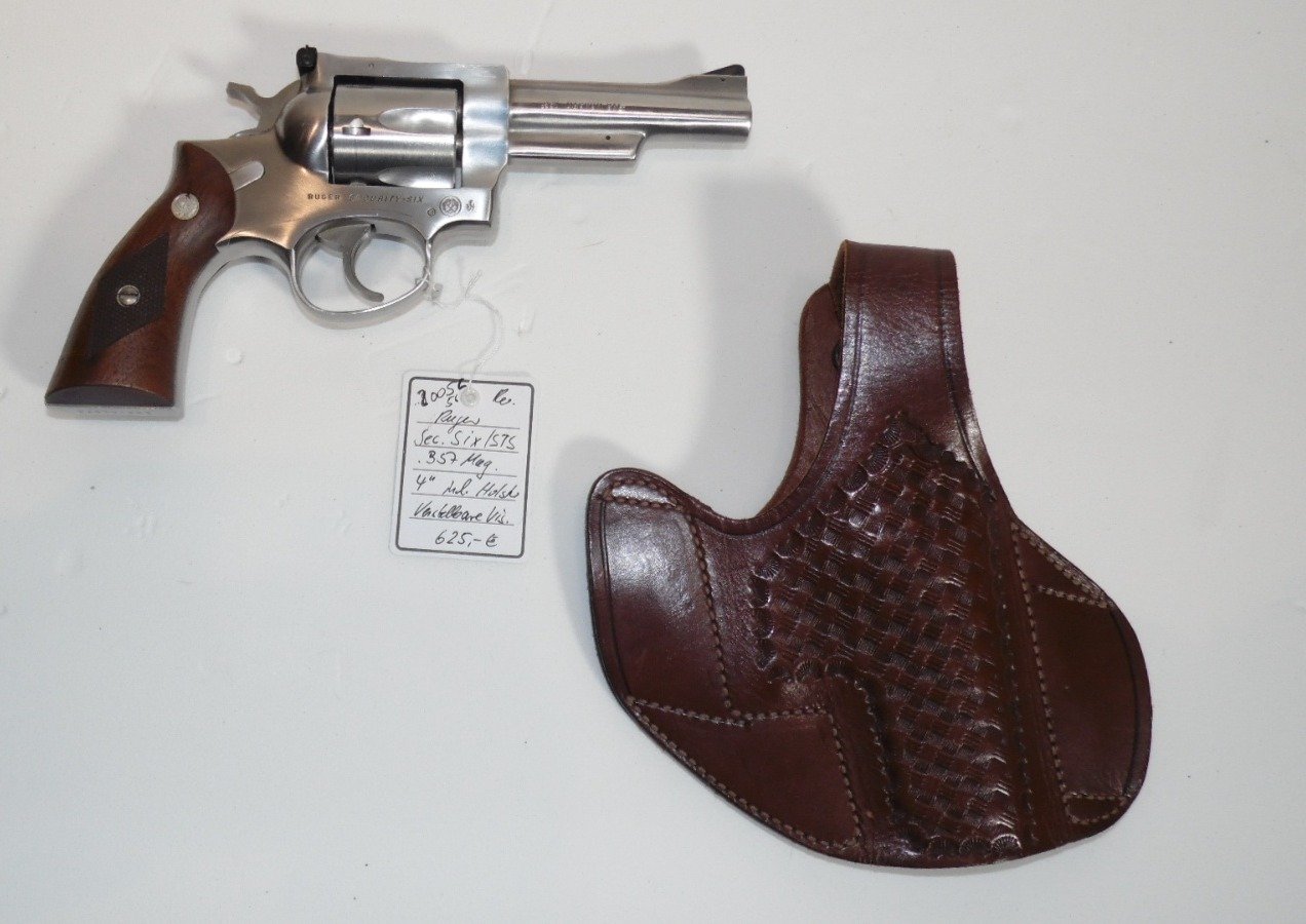Revolver, Ruger, Security Six, .357 Mag, 4", STS, Holster – Bild 1