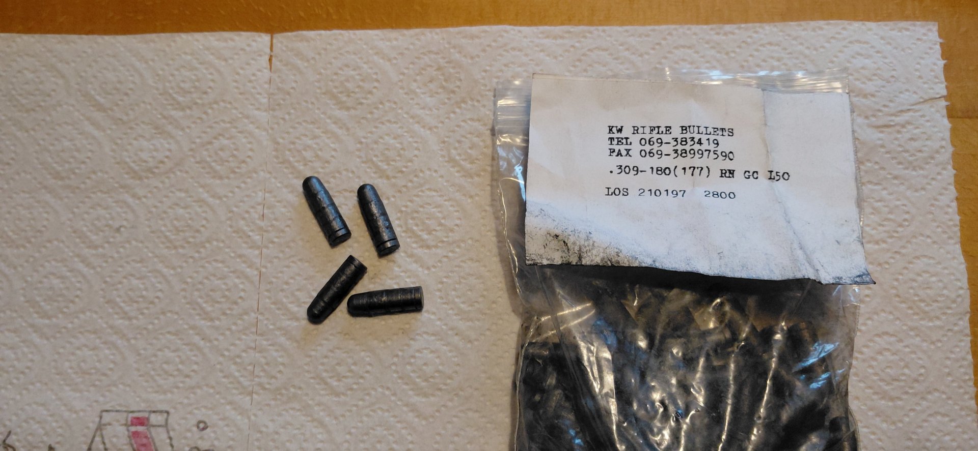 RARITÄT Klaus Wich Geschosse .309 180 gr RN GC – Bild 3