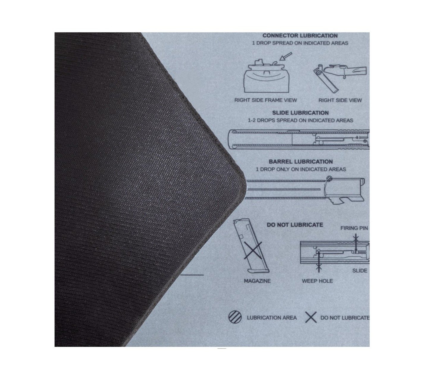 Glock Reinigungsmatte mit Explosionszeichnung, Schaumstoff, 27,5 x 43 cm, schwarz – Bild 2