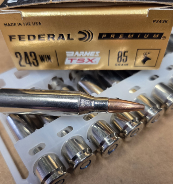 .243 Winchester /85grs. Federal No. P243K Barnes TSX Bleifrei # SSZ Berka – Bild 1