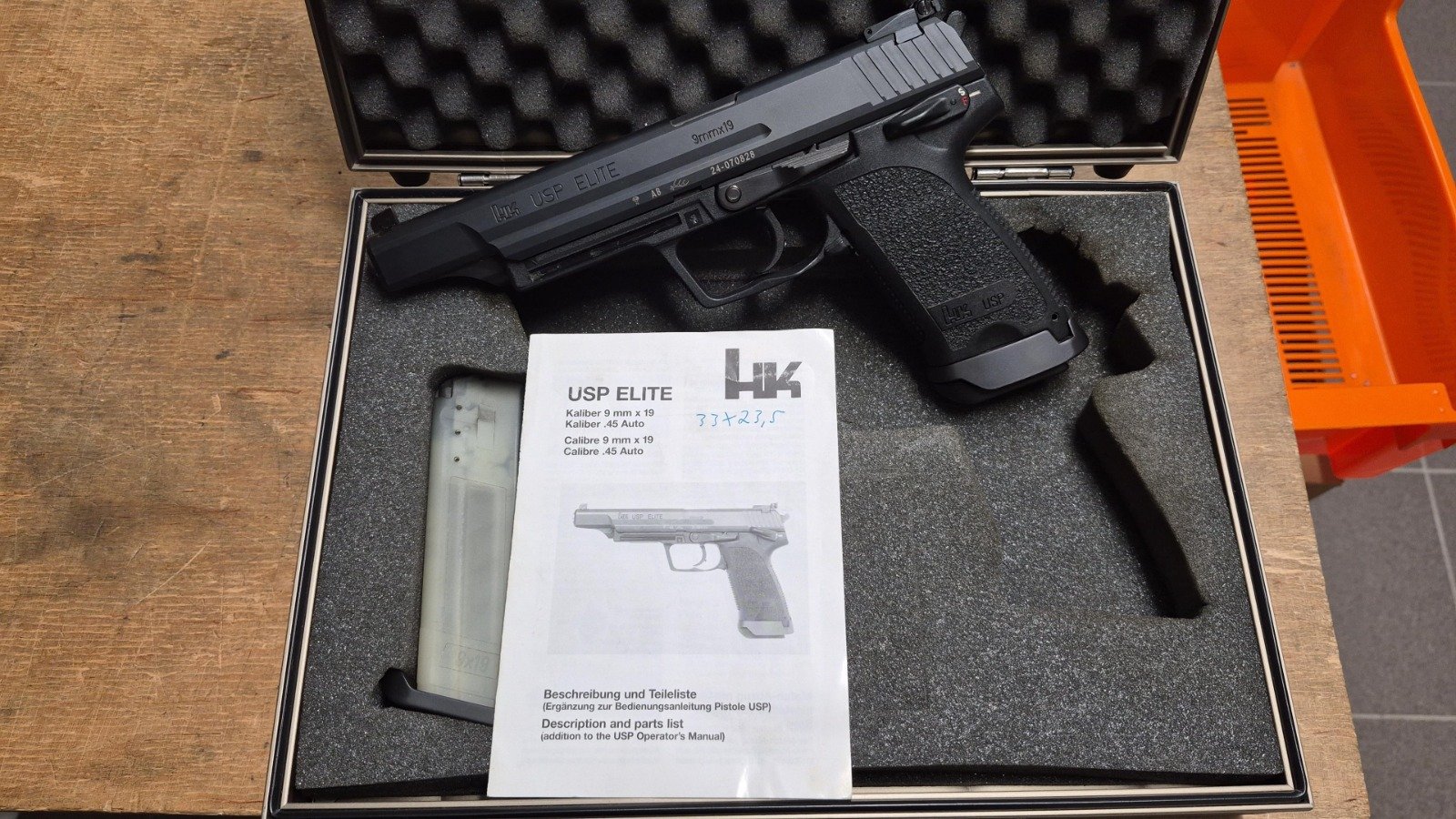 H&K Heckler & Koch Pistole USP Elite 9 mm Para / Luger neuwertiger Zustand – Bild 1