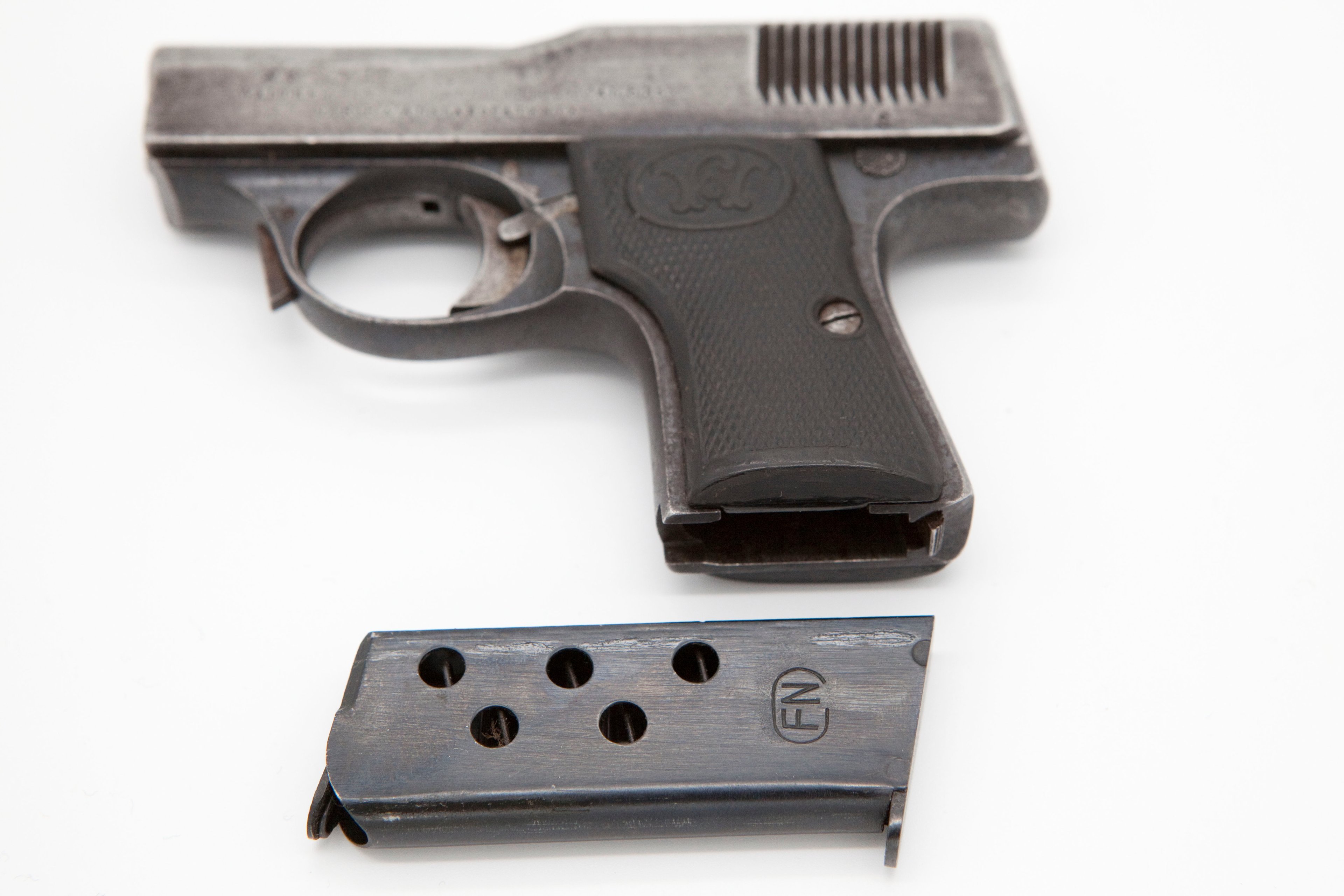 Walther Modell 1, Kal. 6,35 mm Browning – frühe Ausführung, SN 9344 – historisches Sammlerstück – Bild 9