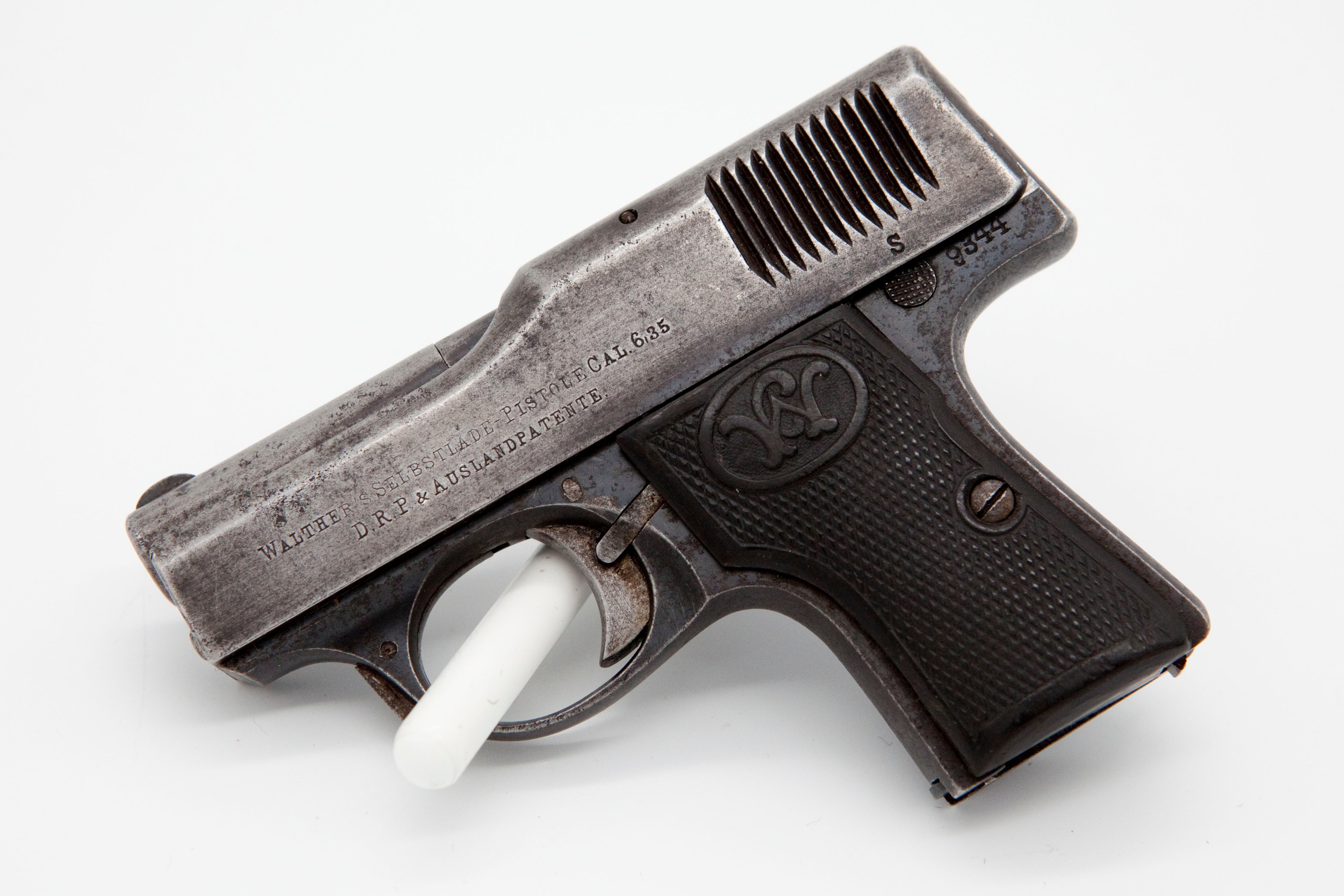 Walther Modell 1, Kal. 6,35 mm Browning – frühe Ausführung, SN 9344 – historisches Sammlerstück – Bild 1