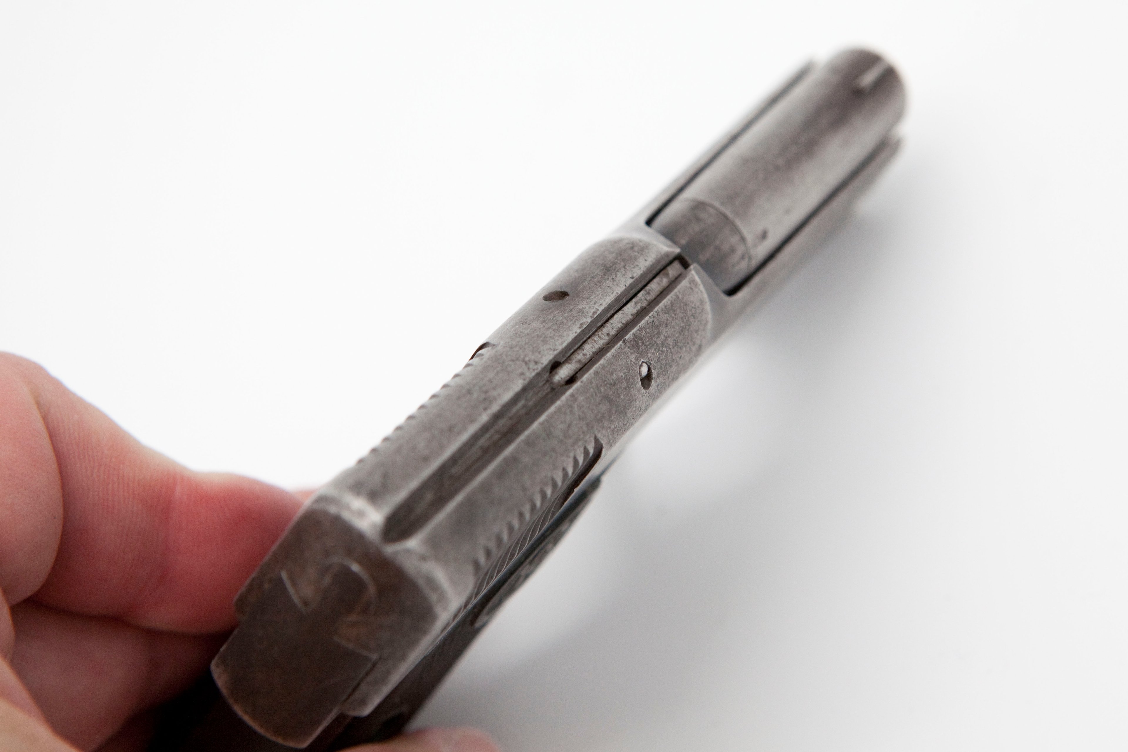 Walther Modell 1, Kal. 6,35 mm Browning – frühe Ausführung, SN 9344 – historisches Sammlerstück – Bild 7