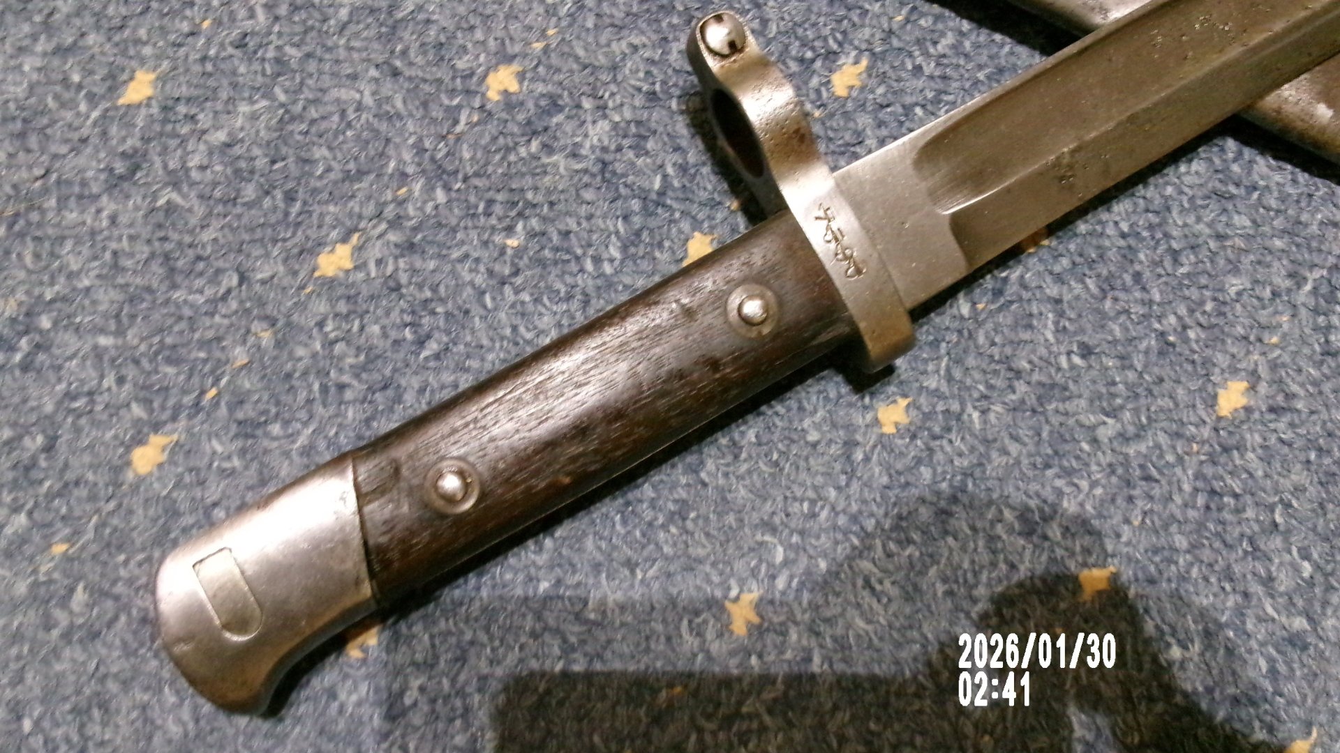 Notbajonett Ersatzseitengewehr Österreich M1888 deutsche Fertigung W17 Bajonett Feldgrau Selten – Bild 7
