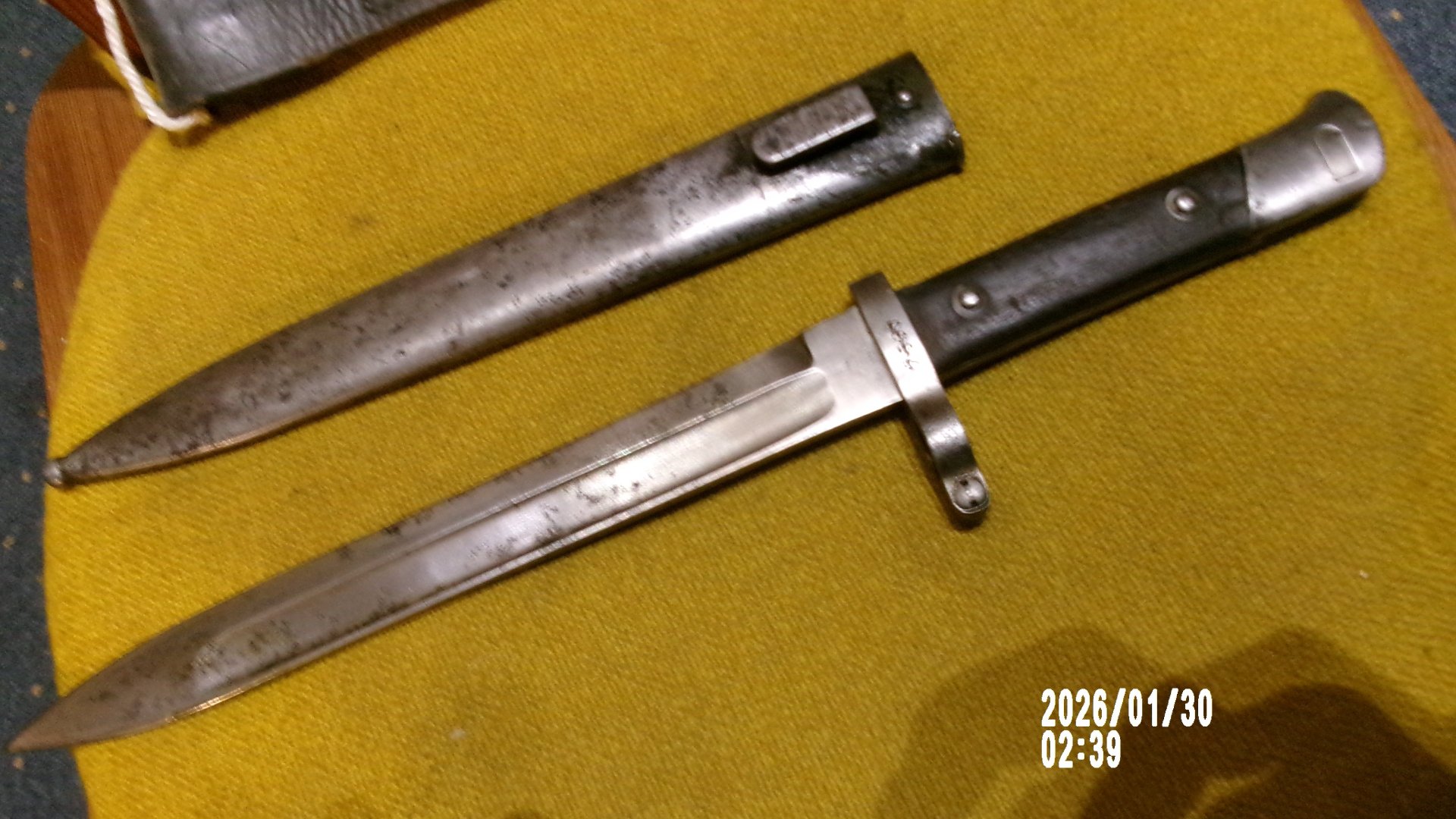Notbajonett Ersatzseitengewehr Österreich M1888 deutsche Fertigung W17 Bajonett Feldgrau Selten – Bild 1