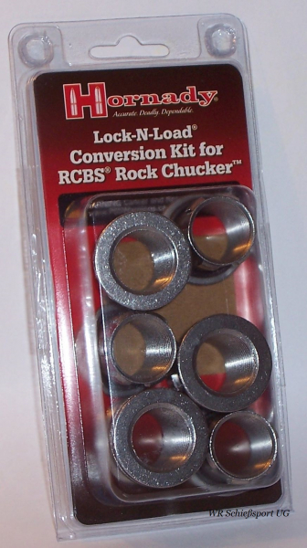 Hornady Lock-N-Load Press Bushing Kit für RCBS Rock Chucker m. 6 Bushing + 1 Gewinde-Adapter #044098 – Bild 1
