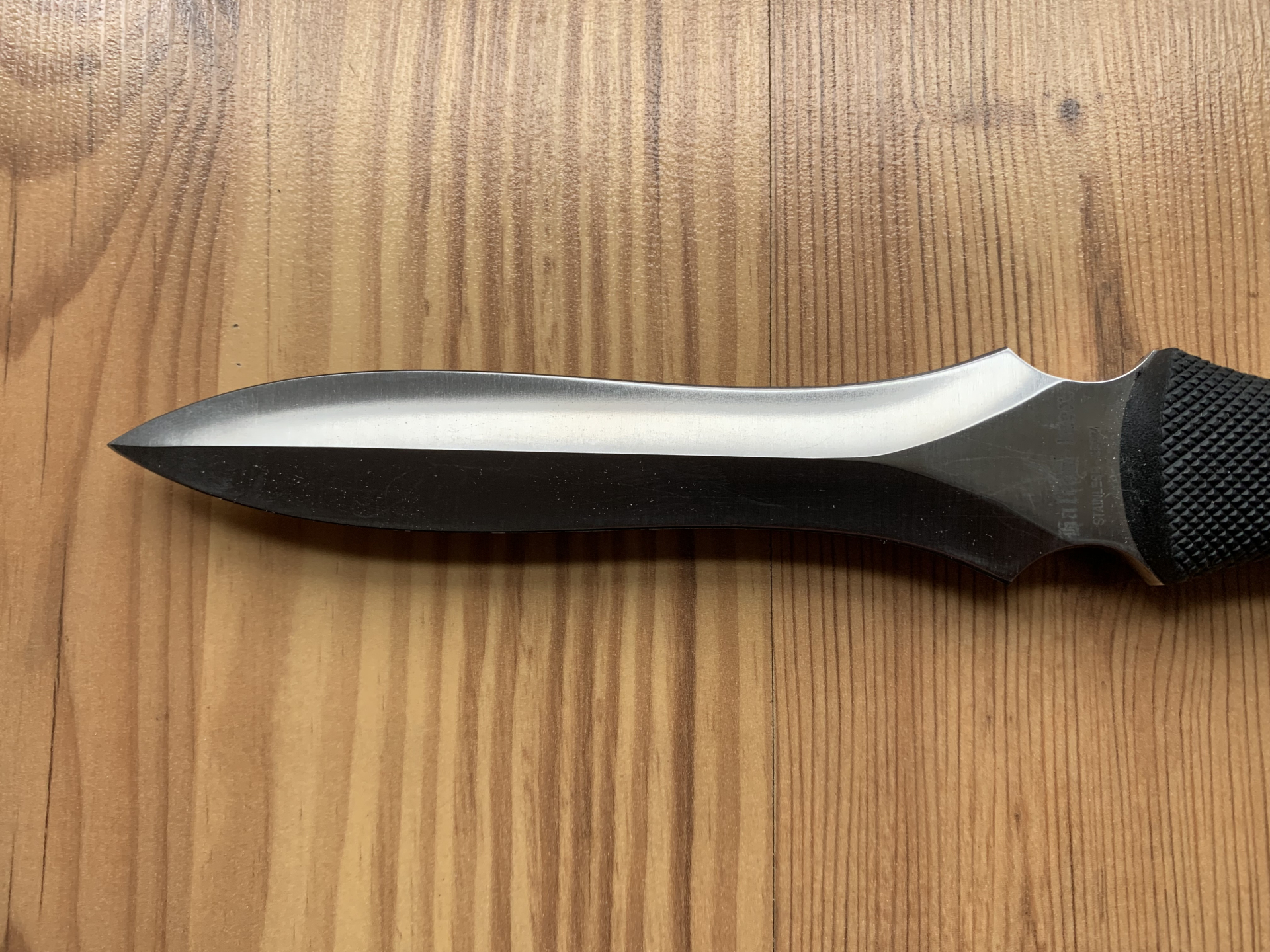 Formschöner "Falcon"-Dolch aus Spanien, mit Lederscheide und Kratongriffschalen – Bild 4