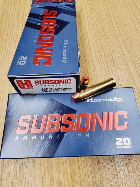 .450 Bushmaster/395grs SUB-X Hornady Subsonic 20 stk. No. 82247 # SSZ Berka – Bild 1