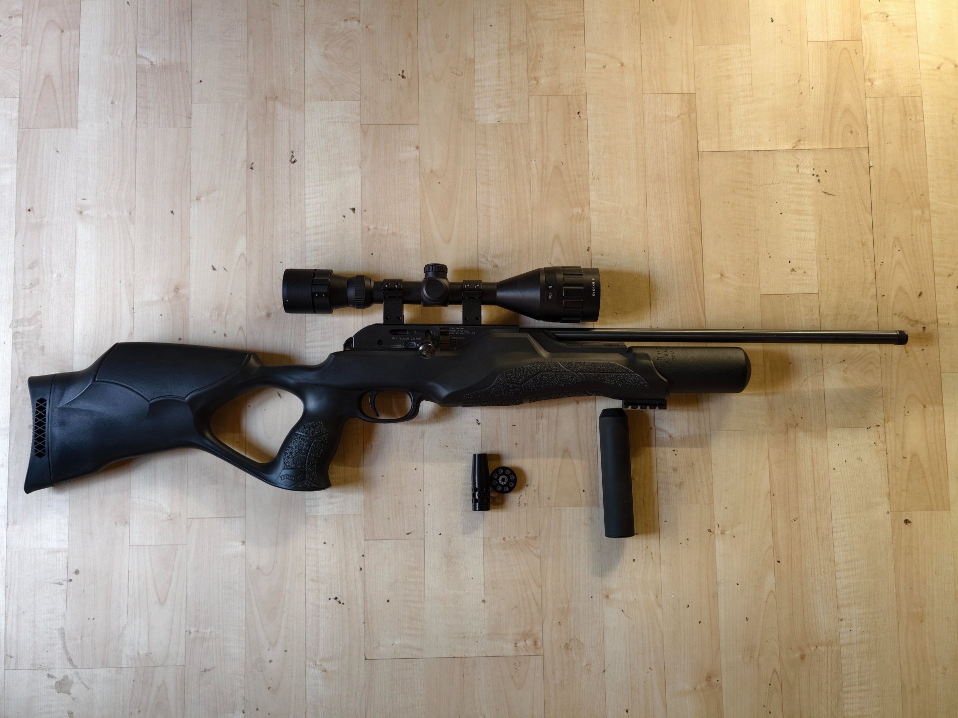 Walther Rotex RM8 Varmit inkl Zielfernrohr, Pumpe und Zubehör – Bild 1