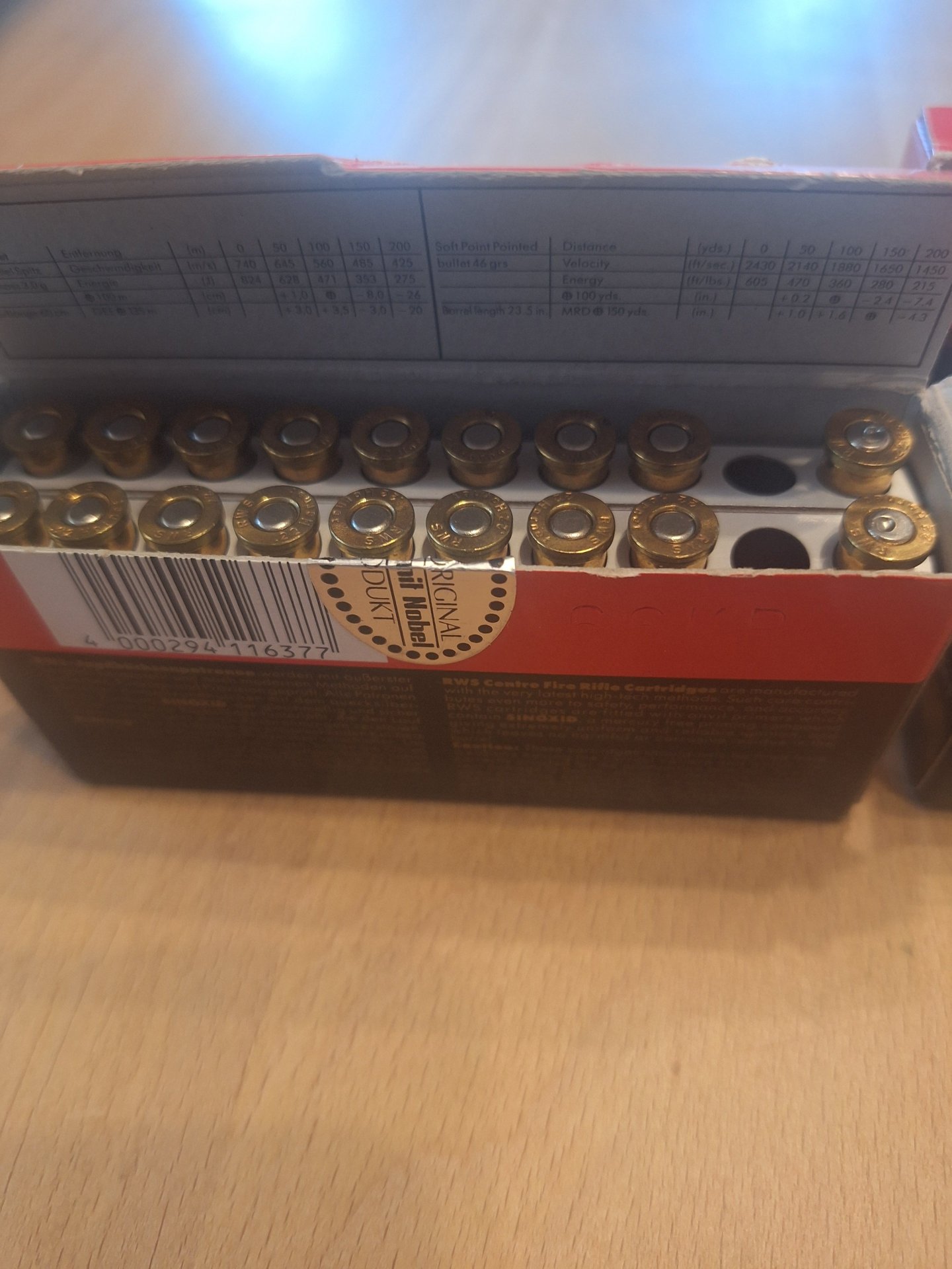 Munition .22 Hornet RWS Teilmantel – Bild 2