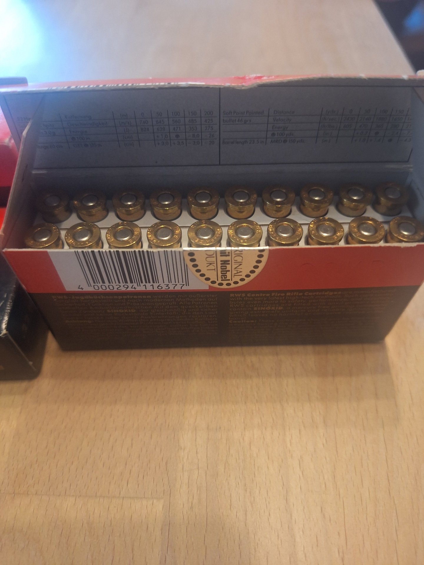 Munition .22 Hornet RWS Teilmantel – Bild 5