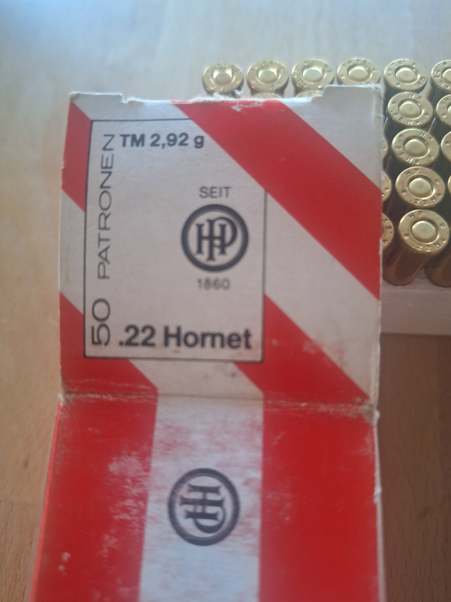 Munition .22 Hornet Hirtenberger Teilmantel – Bild 2