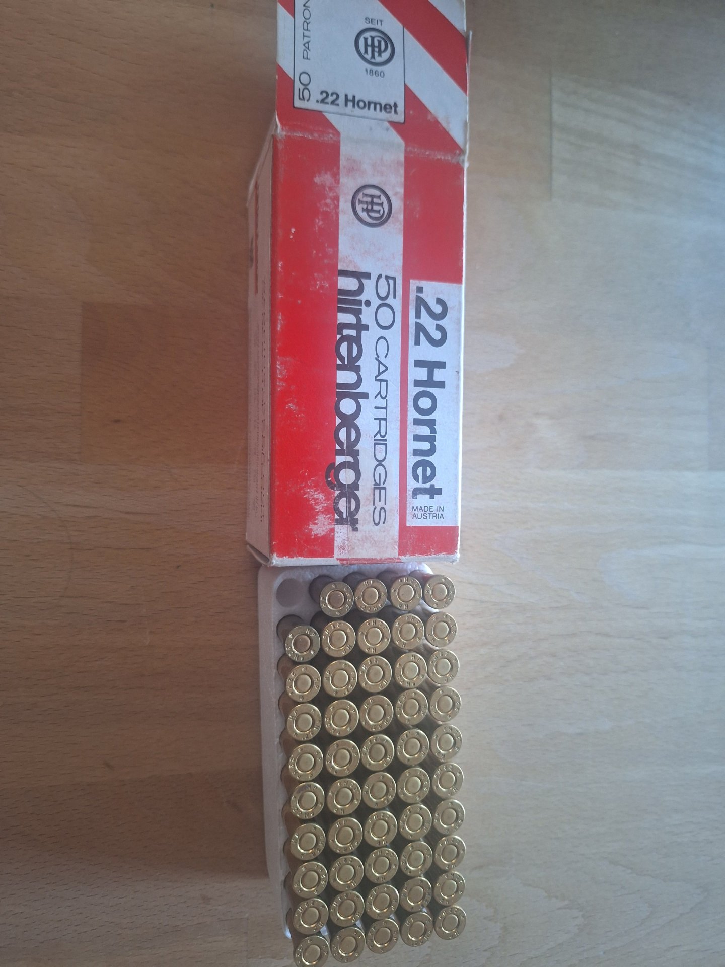 Munition .22 Hornet Hirtenberger Teilmantel – Bild 1