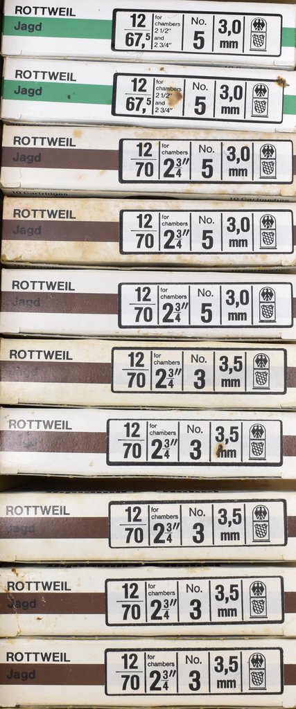 100 Rottweil Jagd-Schrotpatronen Kaliber 12 - 3,0 und 3,5mm – Bild 1