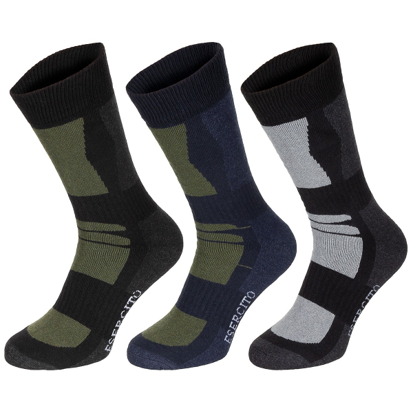 Socken / Strümpfe "Esercito" 3er Pack (43-46) gestreift halblang – Bild 1
