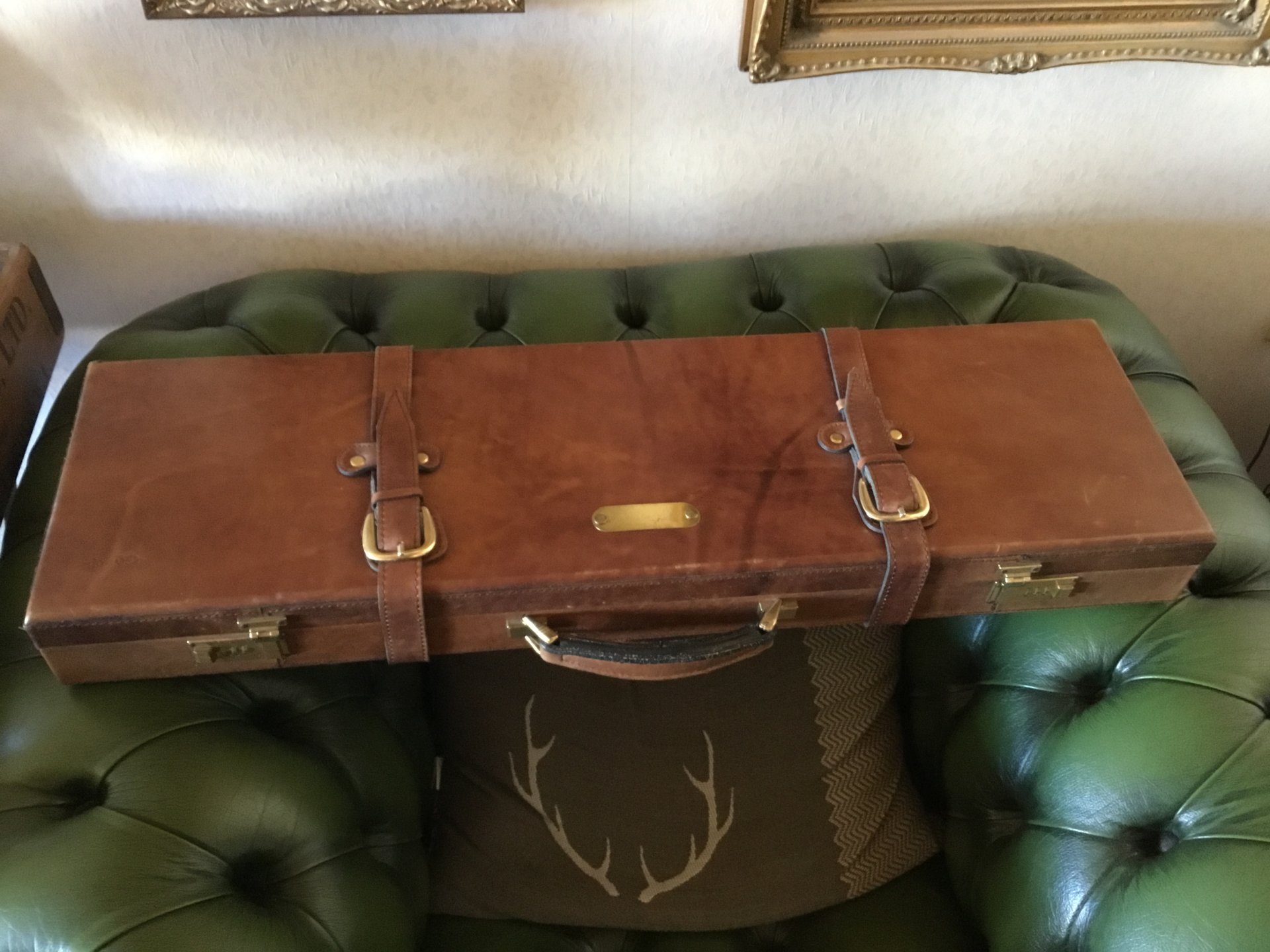 Flintenkoffer Waffenkoffer Gewehrkoffer Leder Gevelot Paris – Bild 1