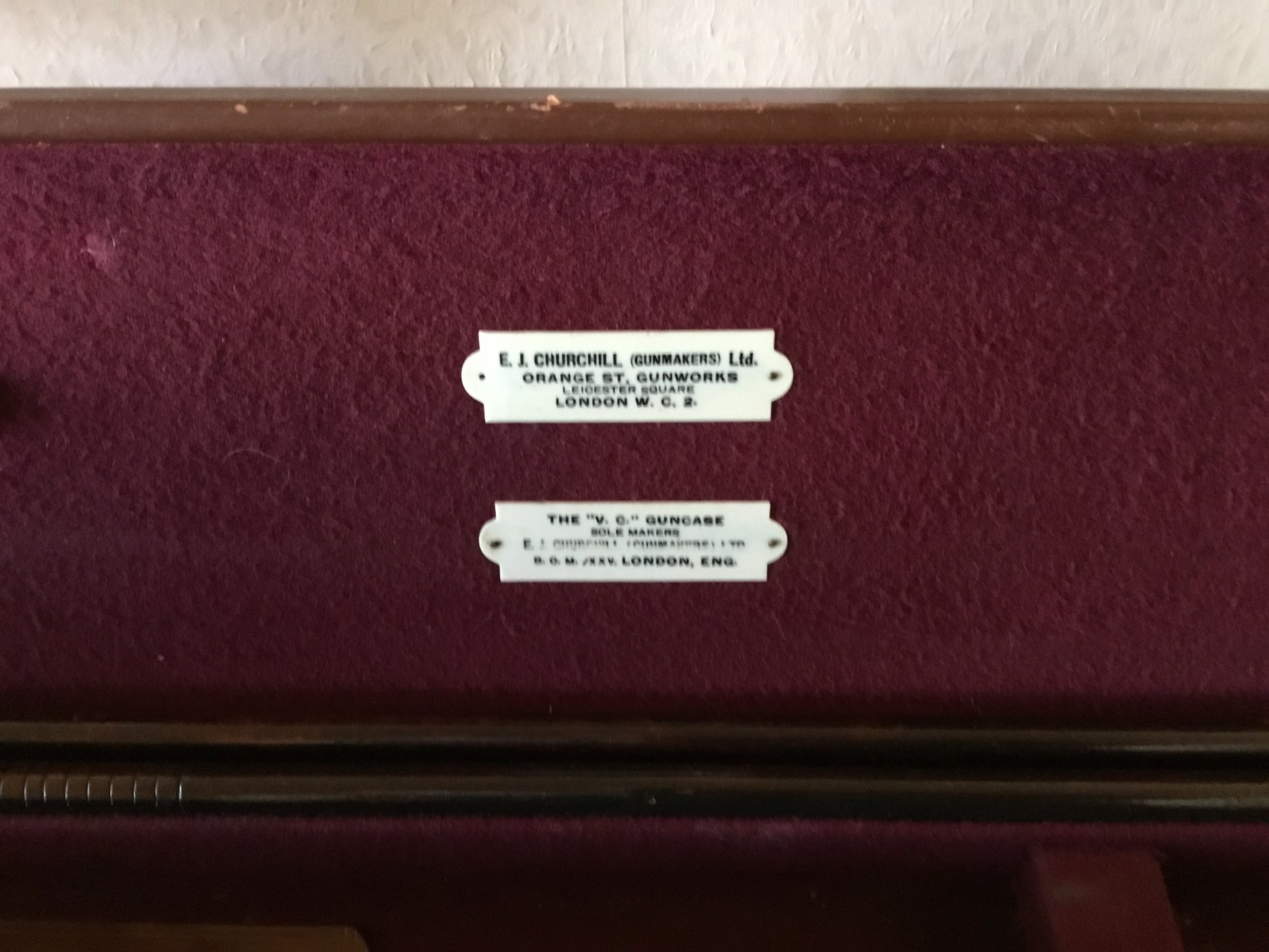 Flintenkoffer Waffenkoffer Gewehrkoffer E. J Churchill England Leder – Bild 4